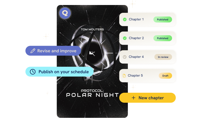 Publish chapters on your terms dashboard mockup